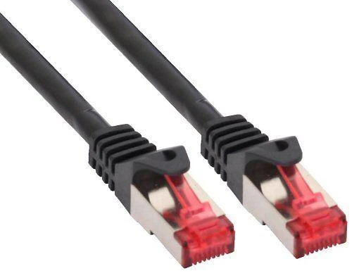 Intos InLine CAT6 S / FTP tinklo kabelis, 25 m, juodas