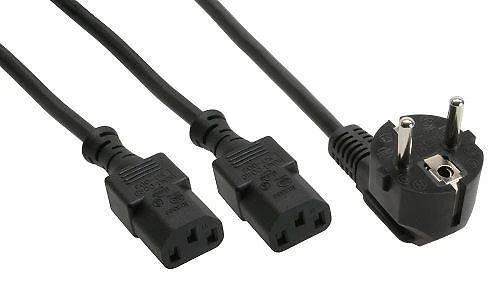 InLine Y paskirstymo kabelis, 1x SchuKo iki 2x IEC lizdai, 1,8 m
