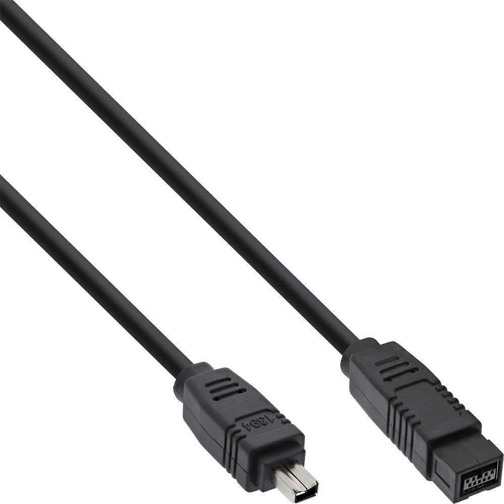 InLine Firewire 9-pin - Firewire 4-pin, 1m, Juodas (34901)