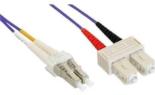 Inline Linijinis šviesolaidinis patchcord LC/SC, 50/125 µm, OM4 2m (88642P)