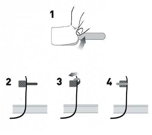 „LABEL THE CABLE“ sieninis „Velcro“ kabelio laikiklis, 10 dalių rinkinys – baltos spalvos