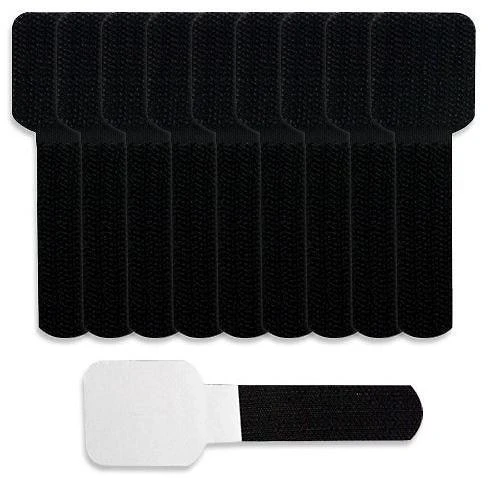 LABEL THE CABLE Wall Velcro Cable Holder 10-piece Set - juodos spalvos