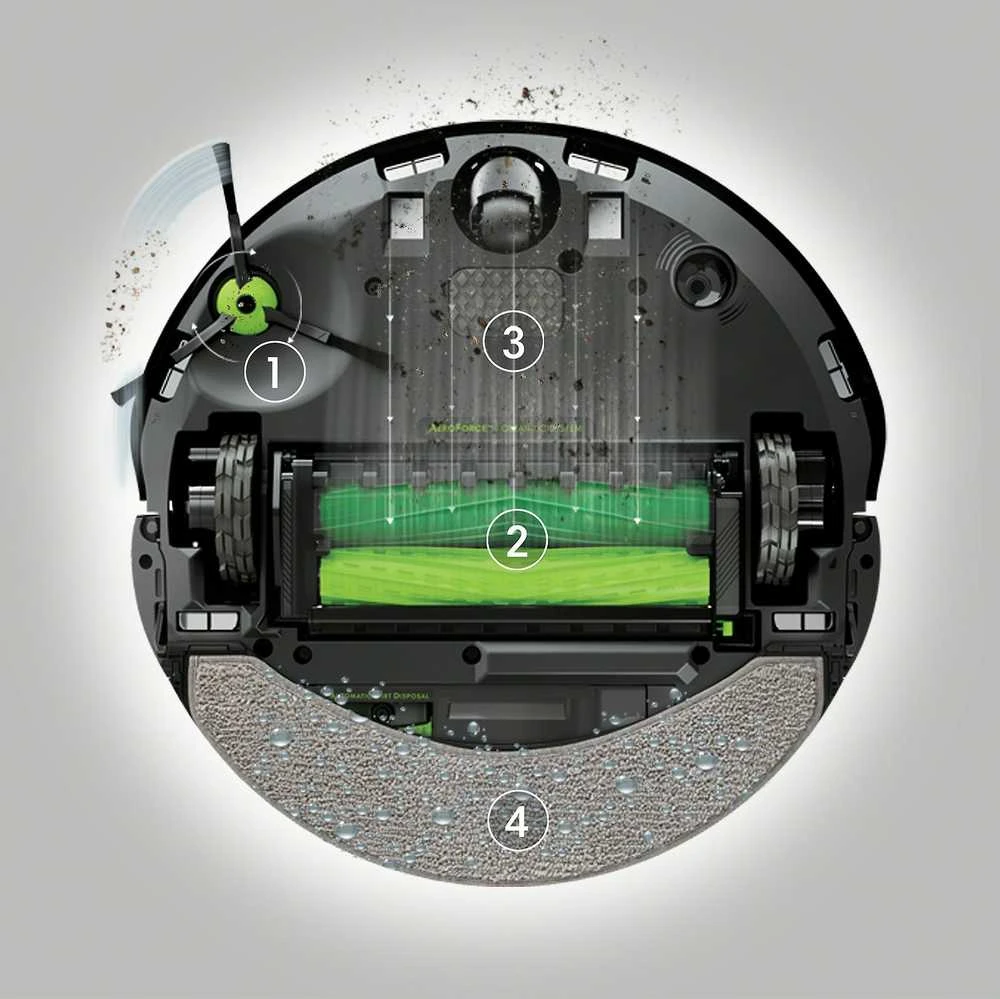 Dullkių siurblys - robotas  iRobot Roomba Combo 10 Max  su  AutoWash stotimi, Juodos spalvos