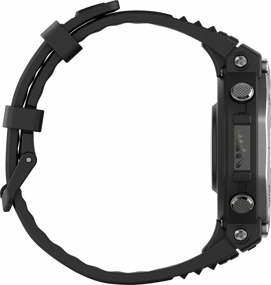 Išmanusis laikrodis Amazfit T-Rex 3, Nerudijančio plieno korpusas su onikso spalvos silikoniniu dirželiu