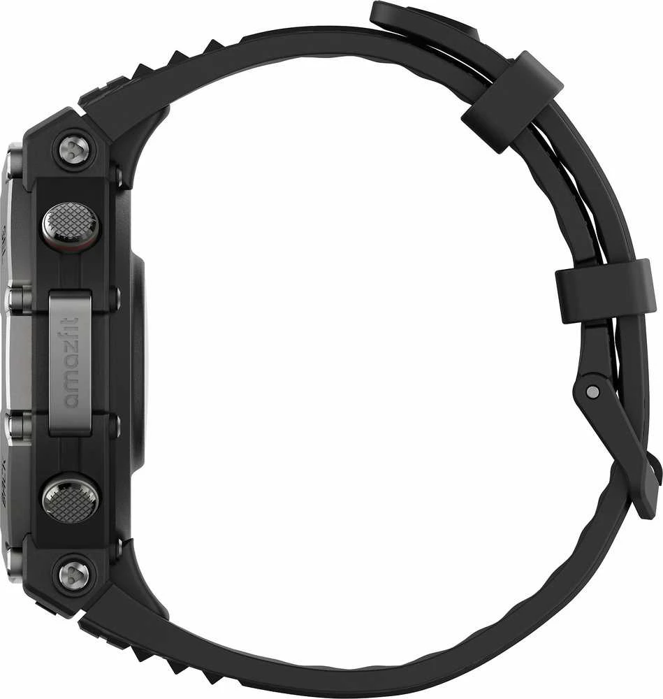 Išmanusis laikrodis Amazfit T-Rex 3, Nerudijančio plieno korpusas su onikso spalvos silikoniniu dirželiu