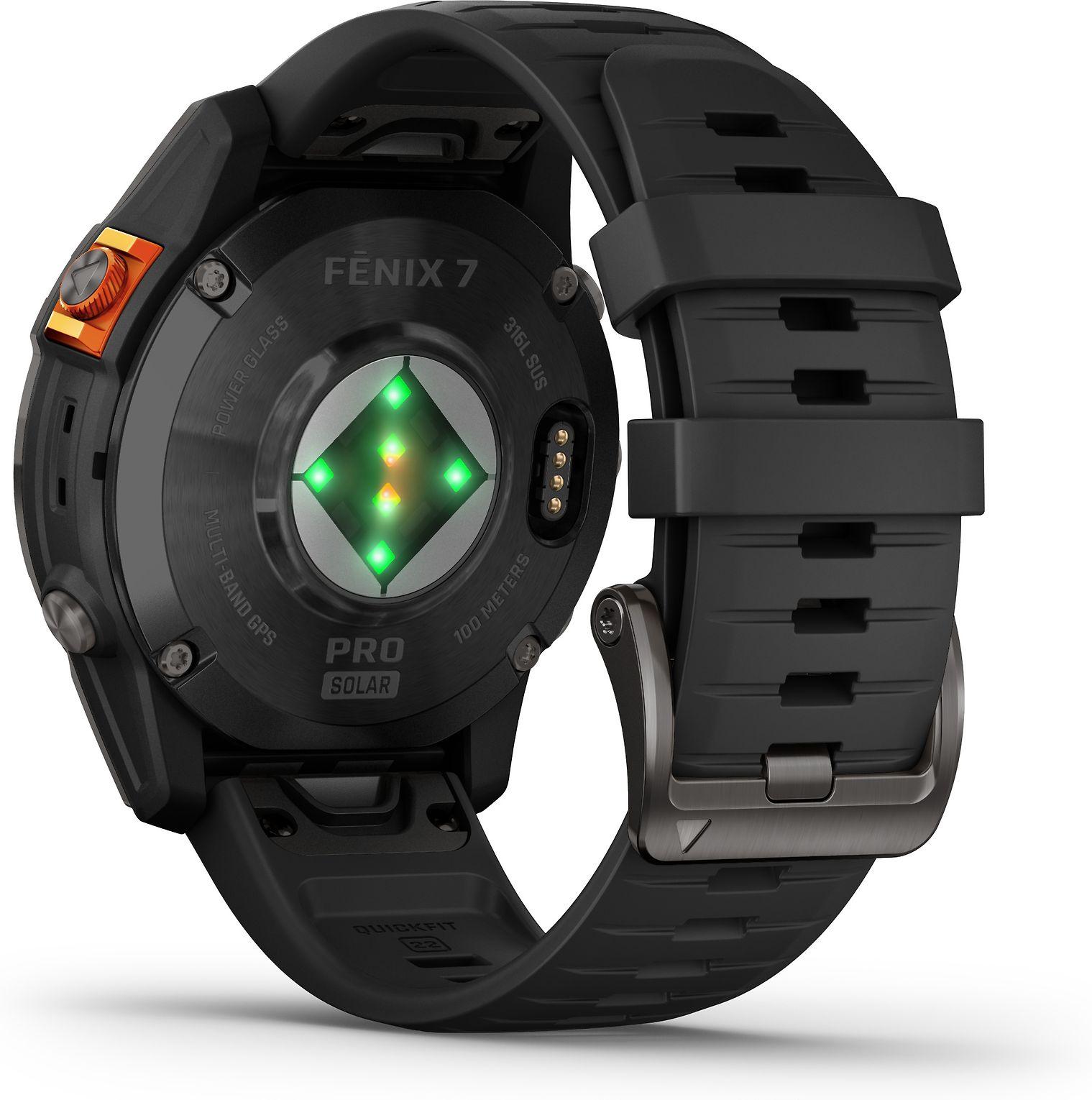 Išmanusis laikrodis Garmin Fenix 7 Pro Solar, Pilkos skalūno spalvos, su juodu dirželiu