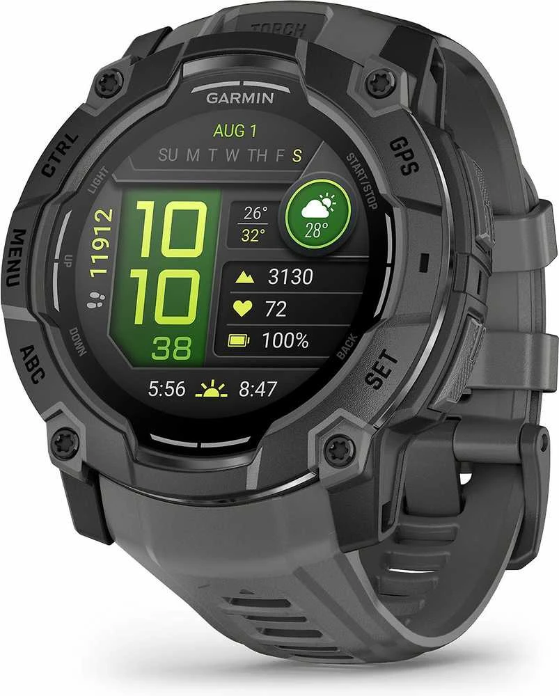 Išmanusis laikrodis Garmin Instinct 3, 50 mm, AMOLED Juodas su anglies spalvos dirželiu