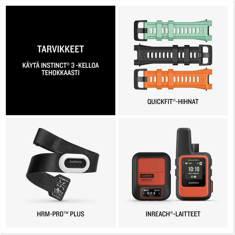 Išmanusis laikrodis Garmin Instinct 3 AMOLED 45 mm, Neotropinio dizaino su neotropinio dizaino dirželiu