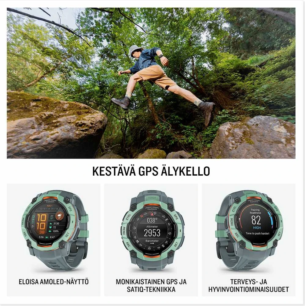 Išmanusis laikrodis Garmin Instinct 3 AMOLED 45 mm, Neotropinio dizaino su neotropinio dizaino dirželiu