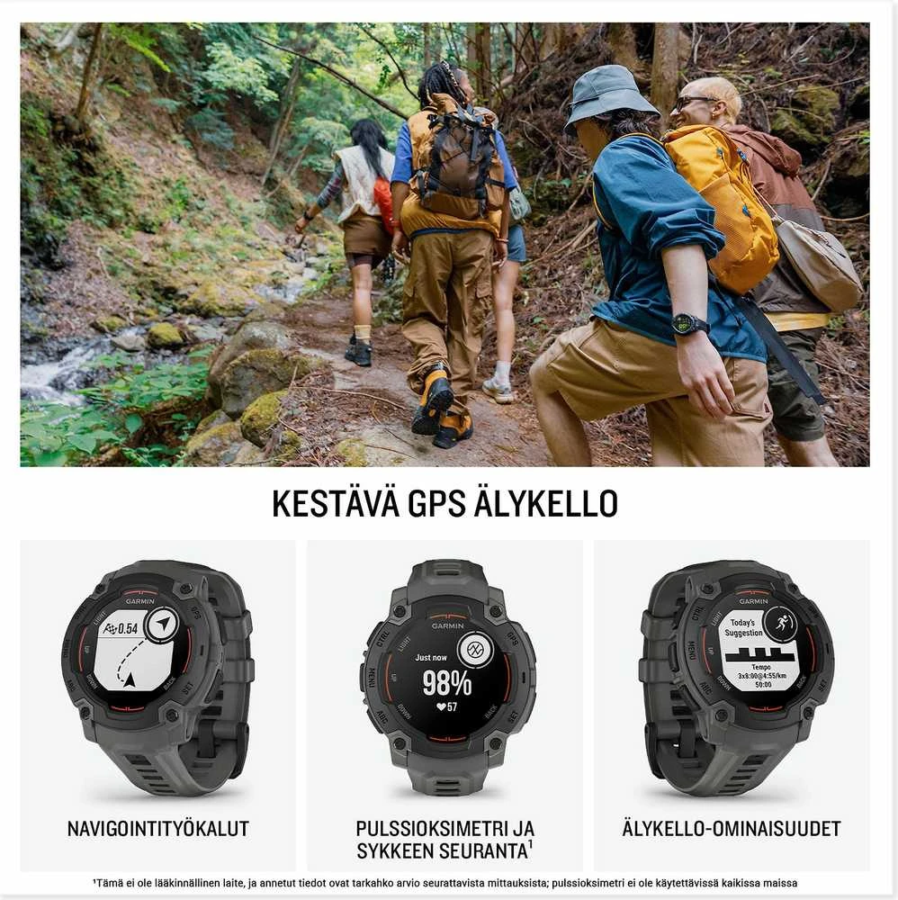 Išmanusis laikrodis Garmin Instinct E – 45 mm, Juodas with Charcoal Band