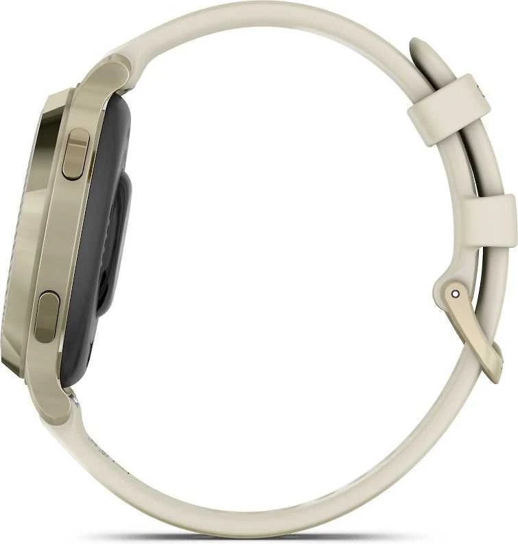 Išmanusis laikrodis Garmin Lily® 2 Active, Pilkšvos aukso spalvos su kreminės spalvos silikoniniu dirželiu