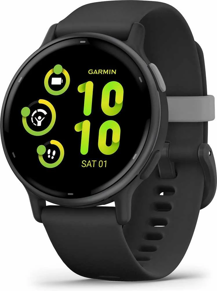 Išmanusis laikrodis Garmin vívoactive® 5, Skalūnų spalvos aliuminio apvadas su juodu korpusu ir silikoniniu dirželiu