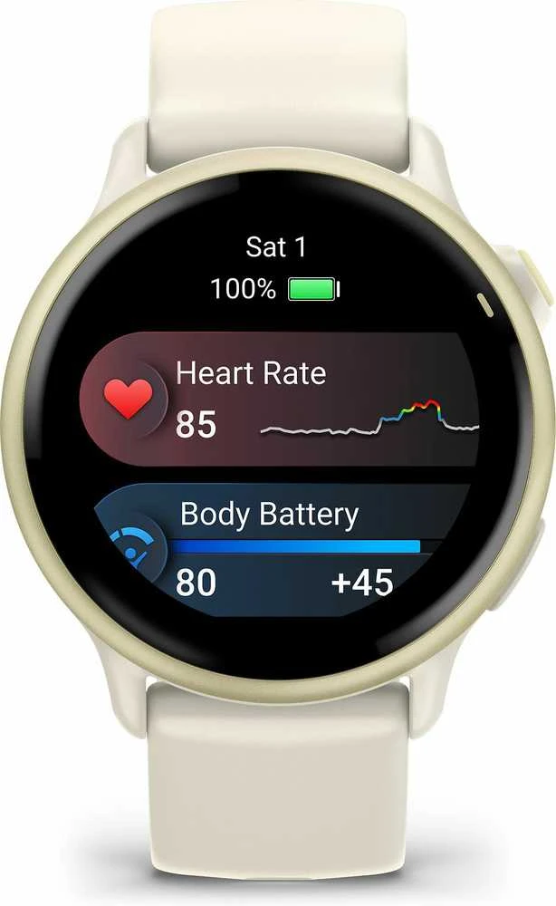 Išmanusis laikrodis Garmin vívoactive® 6, Pilkšvos aukso spalvos su kreminės spalvos dirželiu