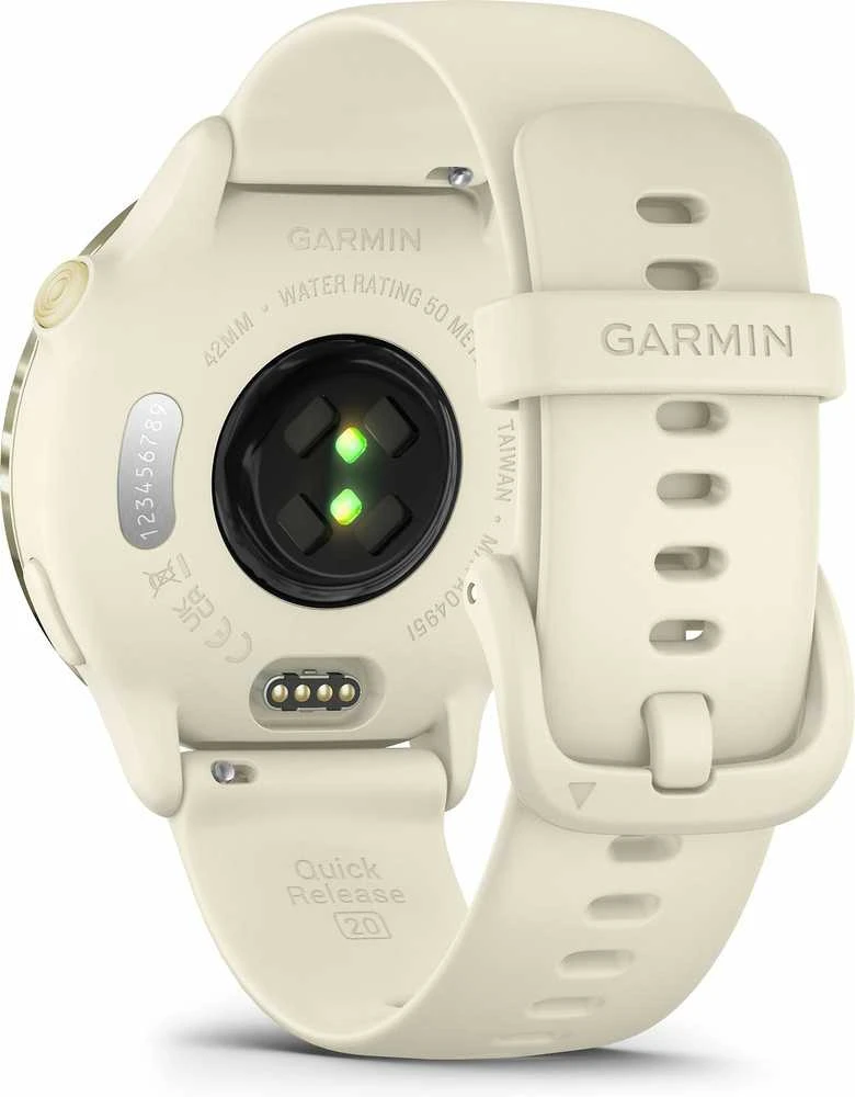 Išmanusis laikrodis Garmin vívoactive® 6, Pilkšvos aukso spalvos su kreminės spalvos dirželiu