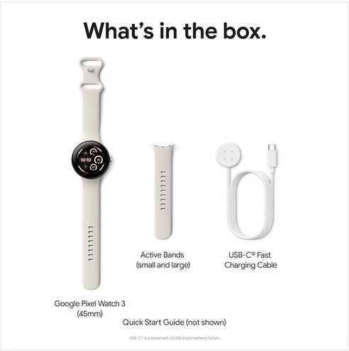 Google Išmanusis laikrodis Pixel Watch 3 45mm Kremas (GA05736-DE)