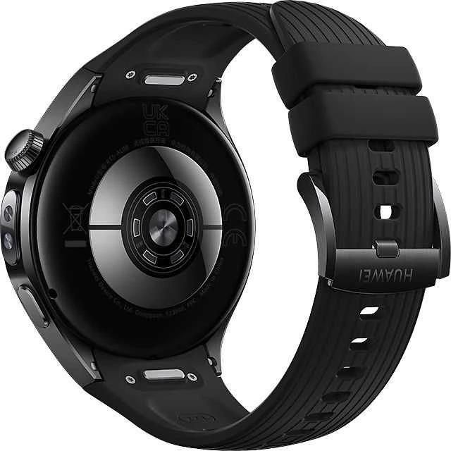 Išmanusis laikrodis Huawei Watch 5 (46mm), Juodos spalvos nerūdijančio plieno korpusas su juodos spalvos fluoroelastomero dirželiu