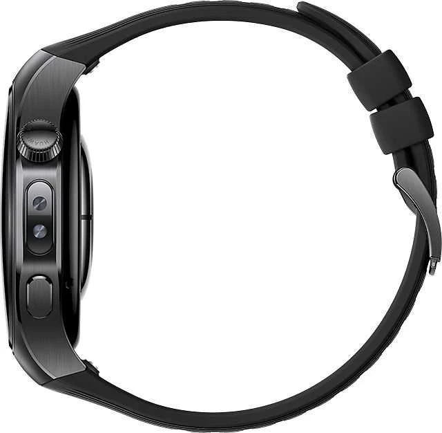 Išmanusis laikrodis Huawei Watch 5 (46mm), Juodos spalvos nerūdijančio plieno korpusas su juodos spalvos fluoroelastomero dirželiu