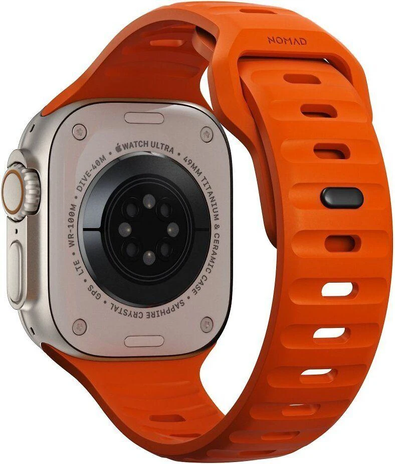 Apple Apyrankė Nomad Sport Strap M/L, oranžinis - AW Ultra 2/1 (49mm) 9/8/7 (45mm)/6/SE/5/4 (44mm)/3/2/1 (42mm)