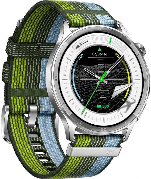 Išmanusis laikrodis OPPO Watch S älykello tekstiilirannekkeella, hopea