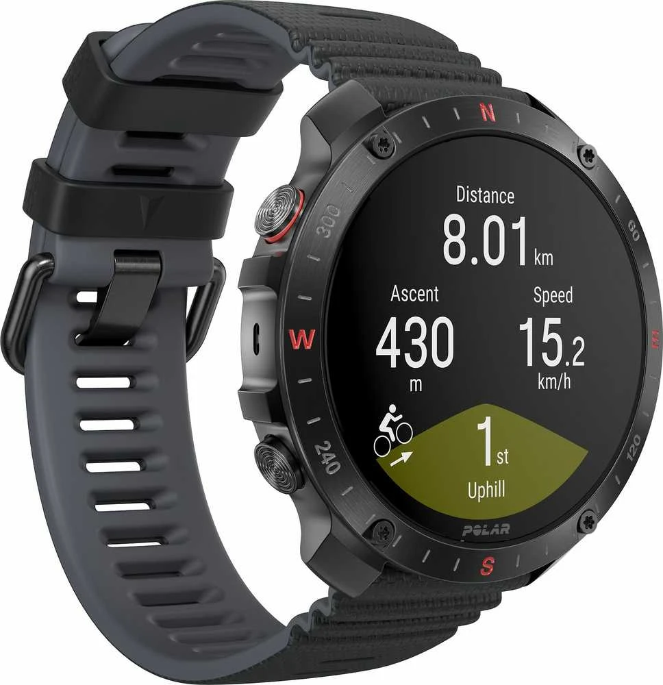 Išmanusis laikrodis Polar Grit X2 Pro su širdies ritmo matavimo diržu, Juodas
