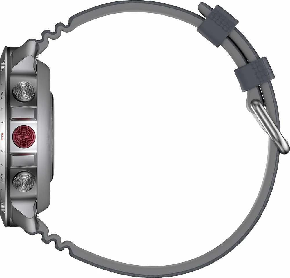 Išmanusis laikrodis Polar Grit X2 Pro, Nerūdijančio plieno korpusas su pilkos spalvos silikoniniu dirželiu