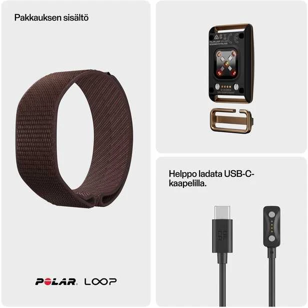 POLAR LOOP GEN2 nešiojama sveikatos apyrankė ir fitneso stebėjimo priemonė be ekrano, vario spalvos, S-L