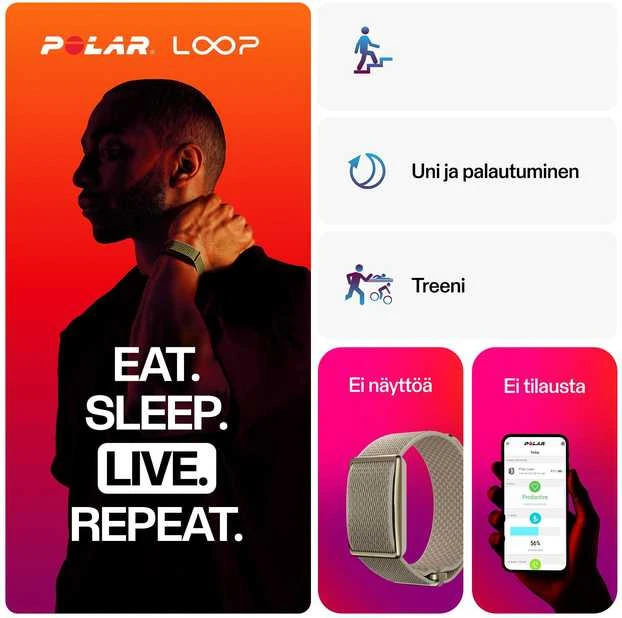 Išmanusis laikrodis POLAR LOOP GEN2 nešiojama sveikatos apyrankė ir fitneso stebėjimo priemonė be ekrano, Aukso/smėlio spalvos, S-L