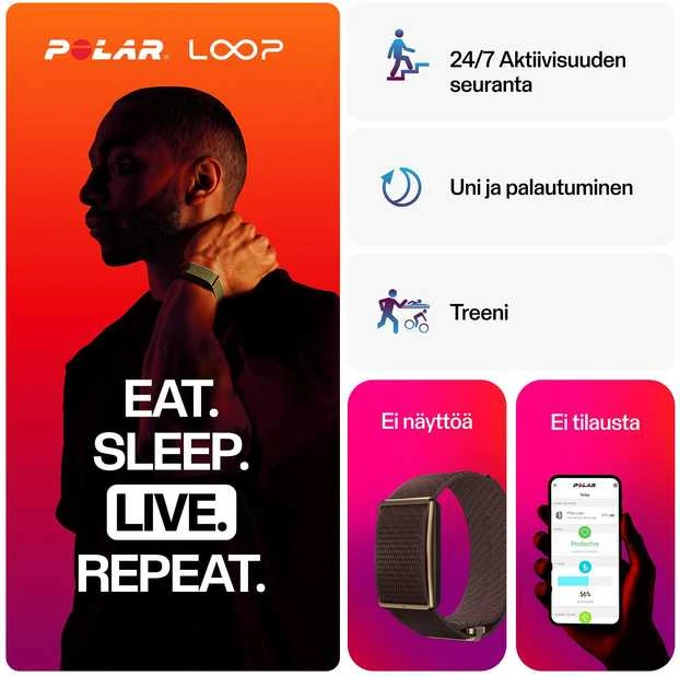 POLAR LOOP GEN2 nešiojama sveikatos apyrankė ir fitneso stebėjimo priemonė be ekrano, vario spalvos, S-L