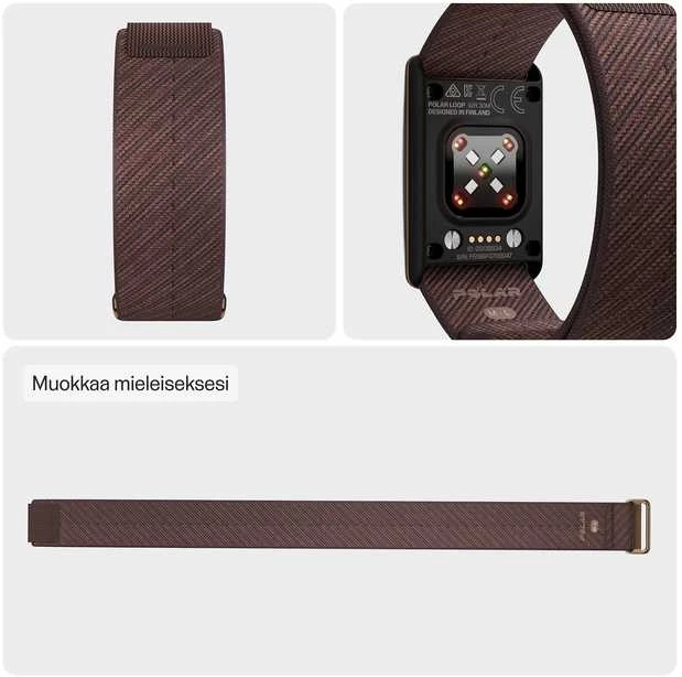 Išmanusis laikrodis POLAR LOOP GEN2 SoftWeave juosta, Ruda, S-L