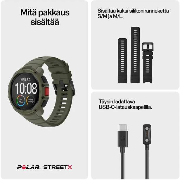 Išmanusis laikrodis Polar Street X Žalias S-L