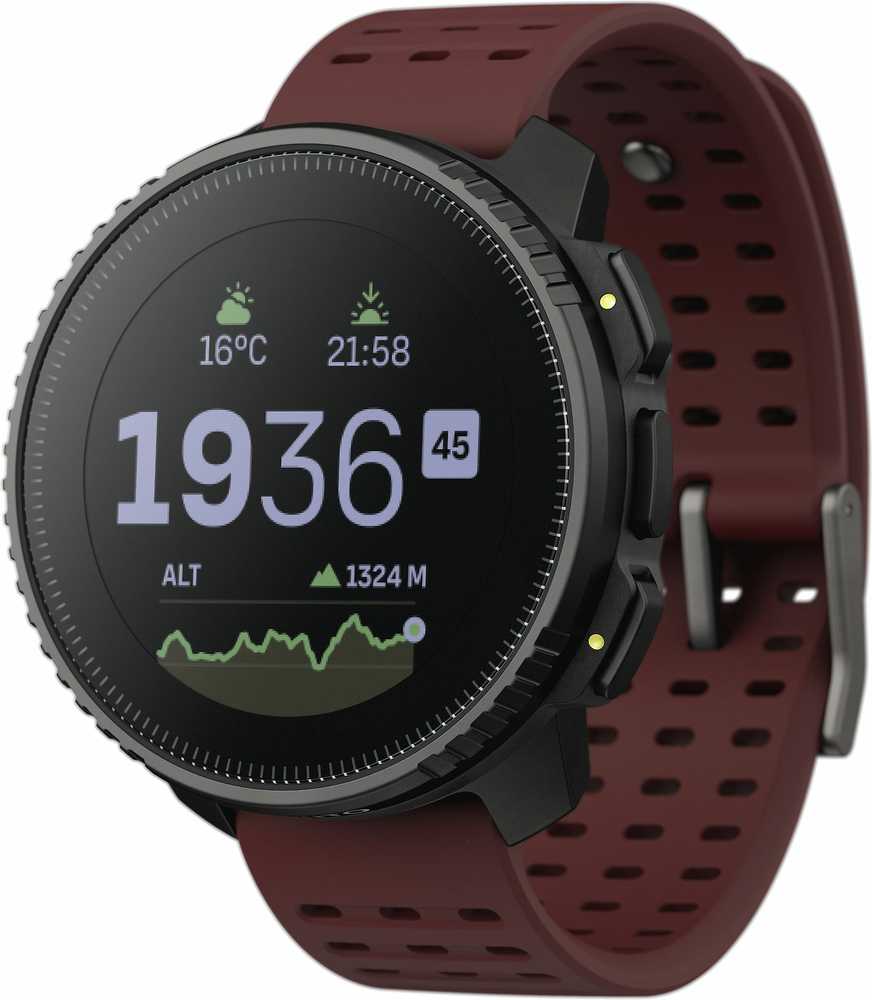 Išmanusis laikrodis Suunto Vertical, Juodos spalvos korpusas su bordo spalvos dirželiu