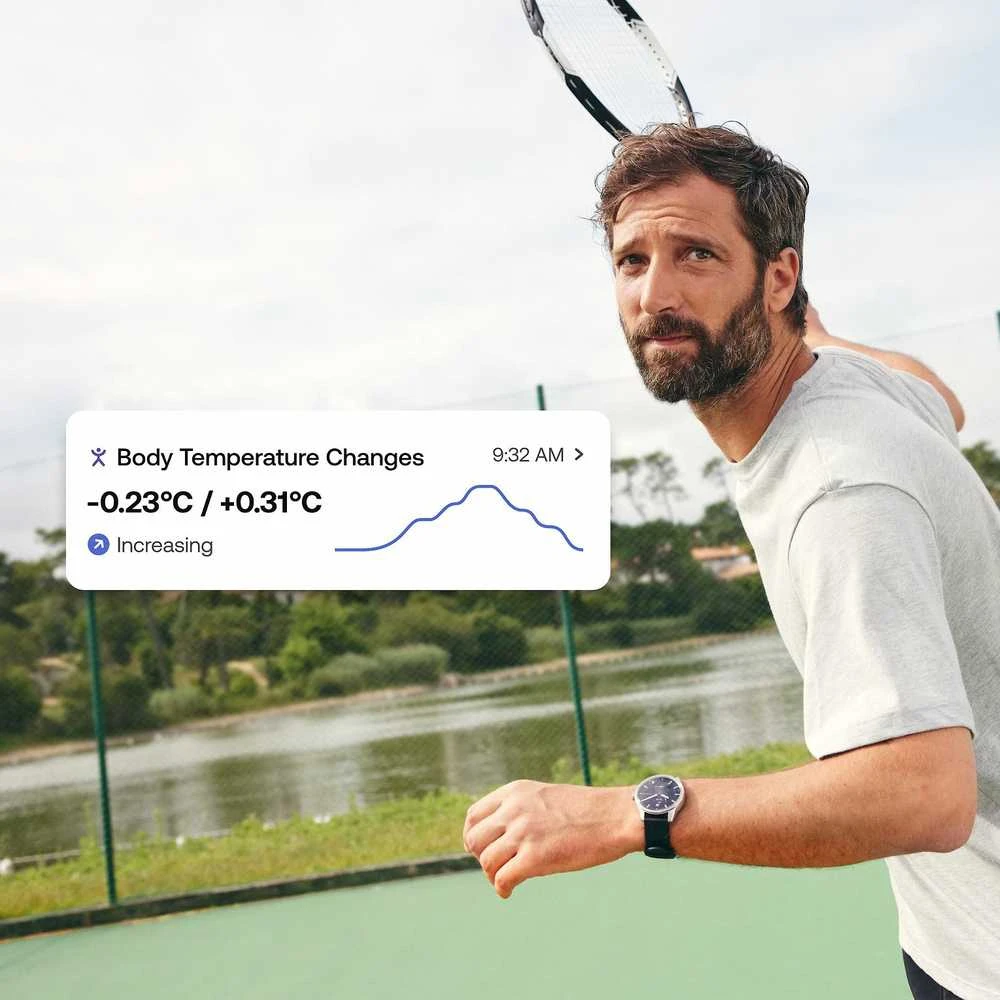 Išmanusis laikrodis Withings Scanwatch 2, 42 mm,  Sidabrinės spalvos korpusas su juodos spalvos dirželiu