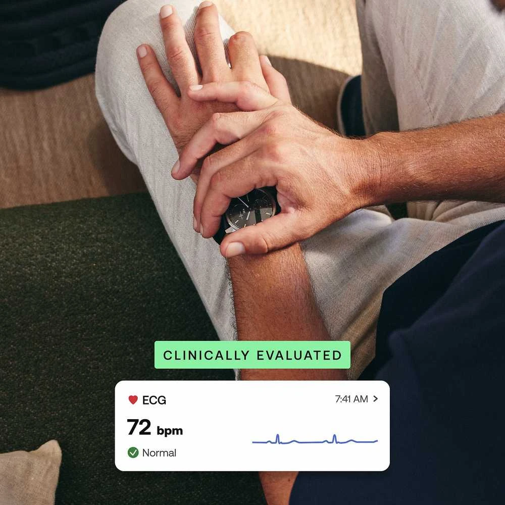 Išmanusis laikrodis Withings Scanwatch 2, 42 mm,  Sidabrinės spalvos korpusas su juodos spalvos dirželiu