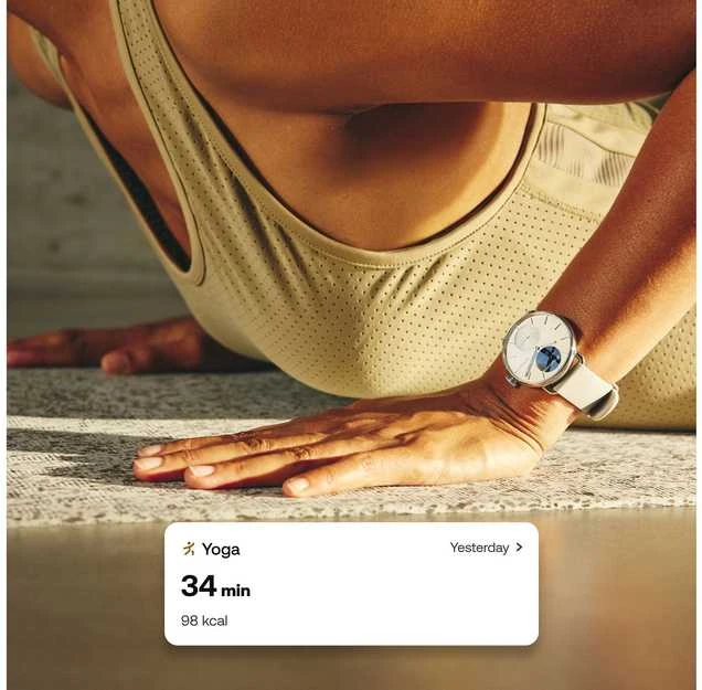 Išmanusis laikrodis Withings Scanwatch 2, 38 mm, Sidabrinės spalvos korpusas su juodos spalvos dirželiu