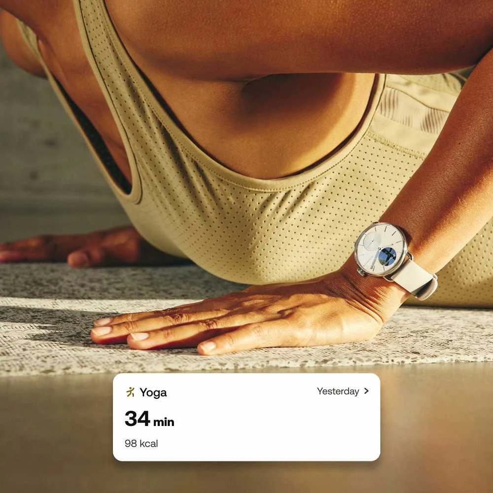 Išmanusis laikrodis Withings Scanwatch 2, 38 mm, Sidabrinės spalvos korpusas su juodos spalvos dirželiu