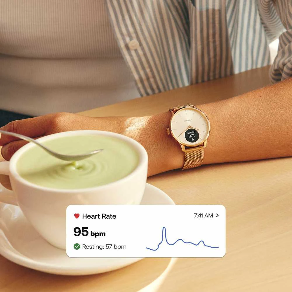 Išmanusis laikrodis Withings Scanwatch Light, 37 mm, Sidabro spalvos korpusas su pilkos spalvos dirželiu