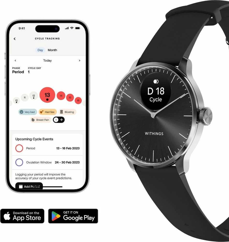 Išmanusis laikrodis Withings Scanwatch Light 37mm, Sidabrinės spalvos korpusas su juodos spalvos dirželiu
