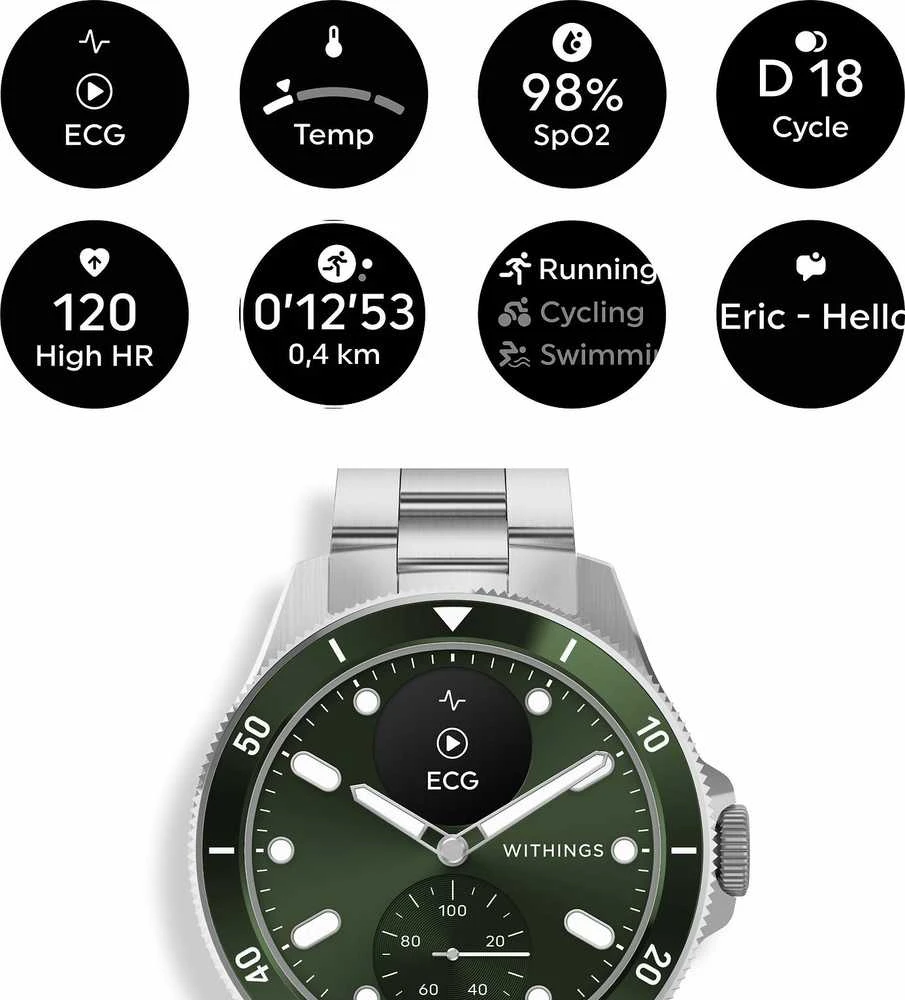Withings ScanWatch Nova/42mm Žalias Išmanusis laikrodis