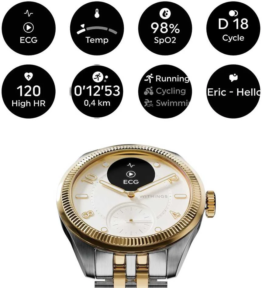 Išmanusis laikrodis Withings Scanwatch Nova Brilliant 39mm Gold