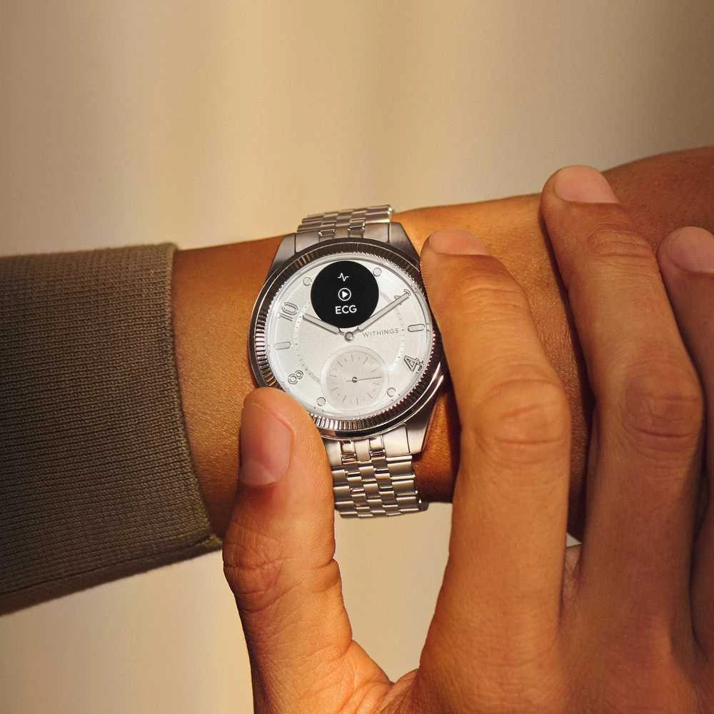 Išmanusis laikrodis Withings Scanwatch Nova Brilliant 39mm Titanium Sidabrinis
