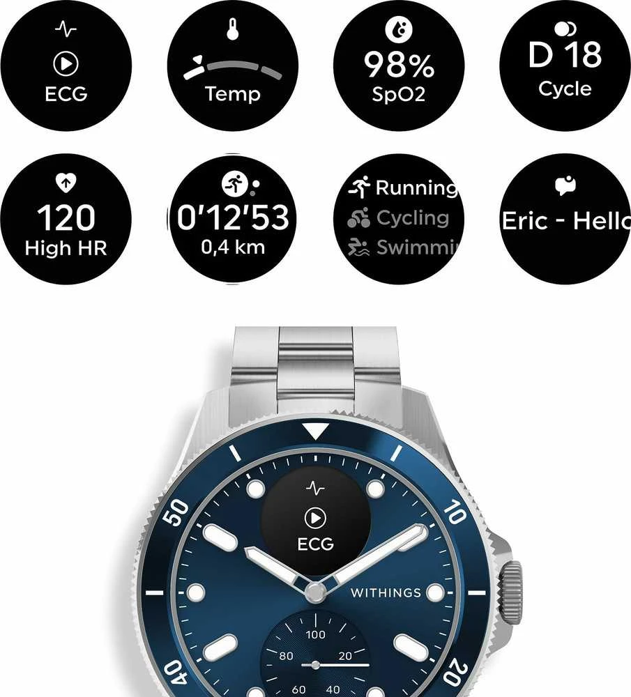 Withings ScanWatch Nova/42mm Mėlyna Išmanusis laikrodis