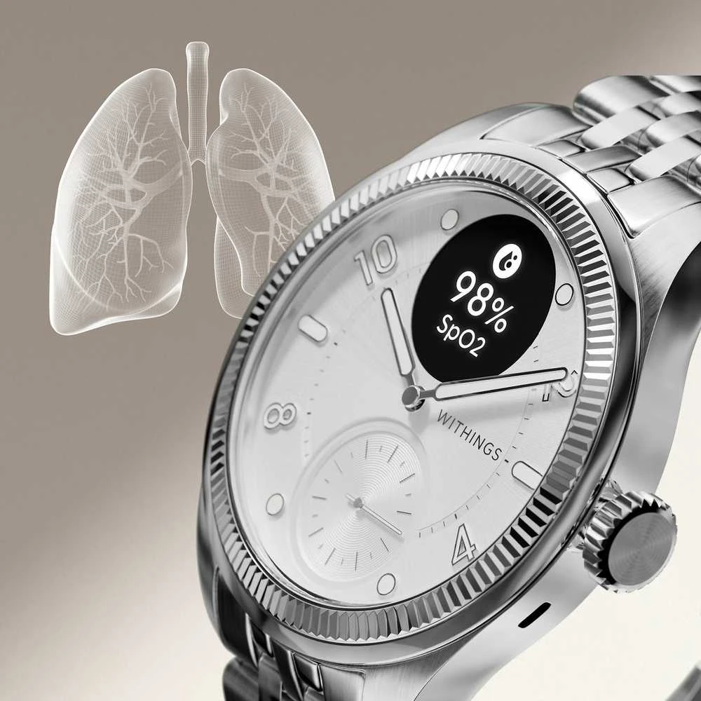 Išmanusis laikrodis Withings Scanwatch Nova Brilliant 39mm Titanium Sidabrinis