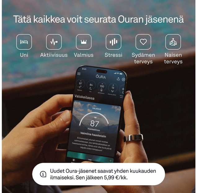 Išmanusis žiedas Oura Ring 4 | 7 dydžio, šlifuoto sidabro spalvos