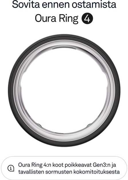 Išmanusis žiedas Oura Ring 4 | 7 dydžio, tamsiai pilkos spalvos