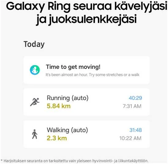 Išmanusis žiedas Samsung Galaxy Ring, juodos spalvos, 14 dydžio