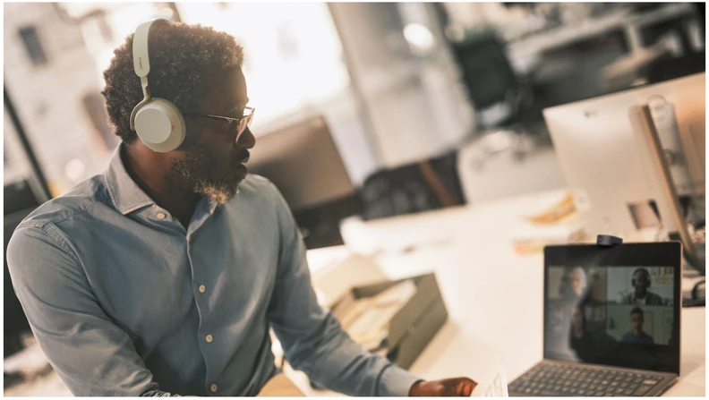 Ausinės belaidės Jabra Evolve3 75 USB-C MS Stereo Warm Pilka - 37599-999-898