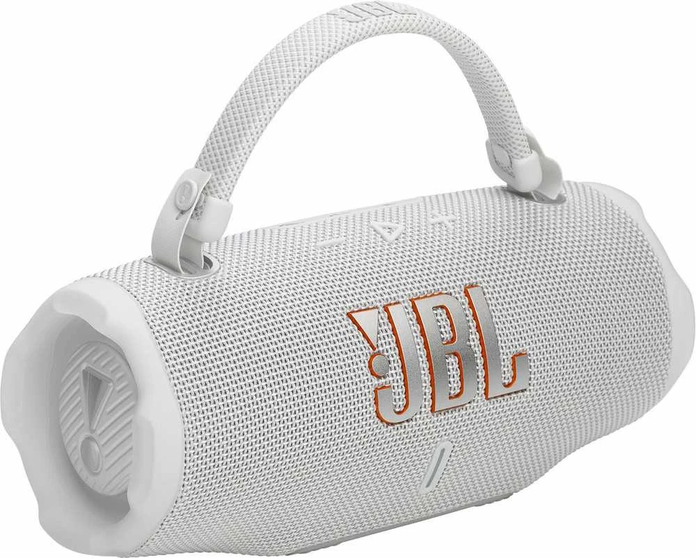 JBL Charge 6 nešiojama kolonėlė, baltos spalvos
