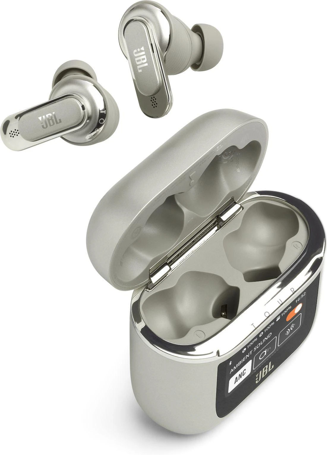 JBL Tour Pro 2 belaidės ausinės su True ANC, Šampaninės spalvos