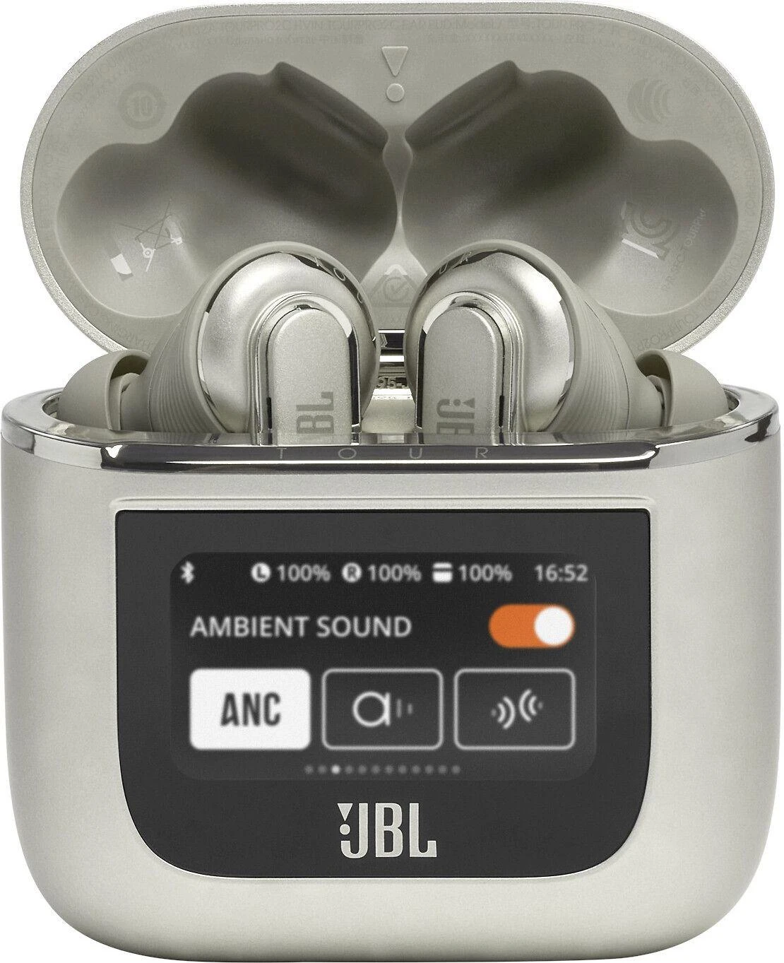 JBL Tour Pro 2 belaidės ausinės su True ANC, Šampaninės spalvos