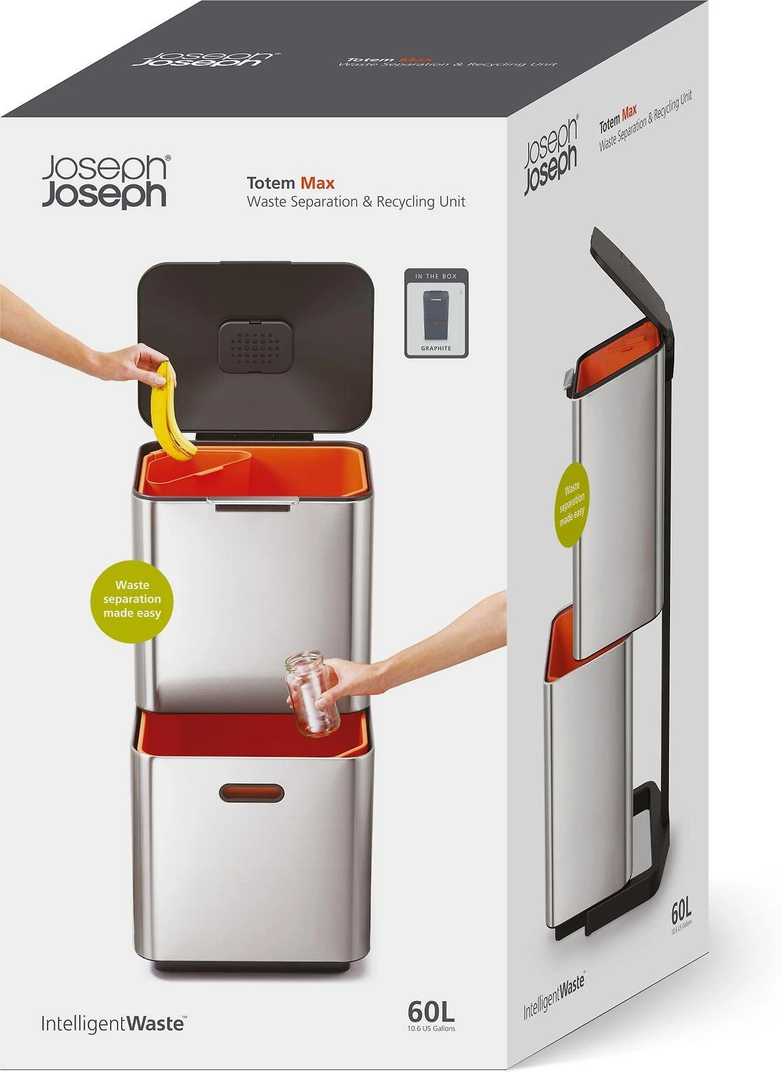 Joseph Joseph JJ-Krepšys do segregacji 60l Totem Max grafit